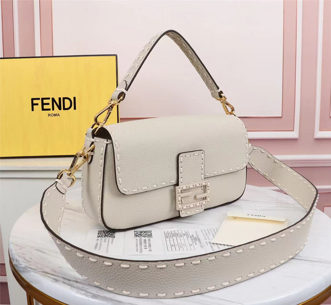 F**di new heavy metal staff white bag  28cm