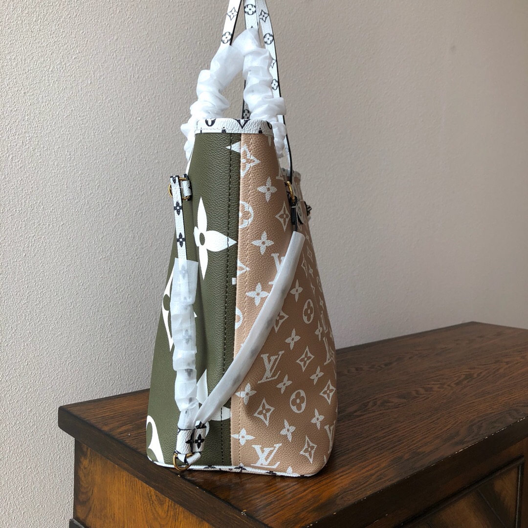lv neverfull green bag mm M44568 32cm