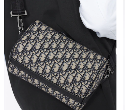 D10r lingot 22 bag beige and black D10r oblique jacquard 22cm