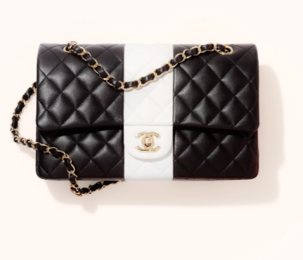 ch**el flap bag black and white & G01den chain 25cm