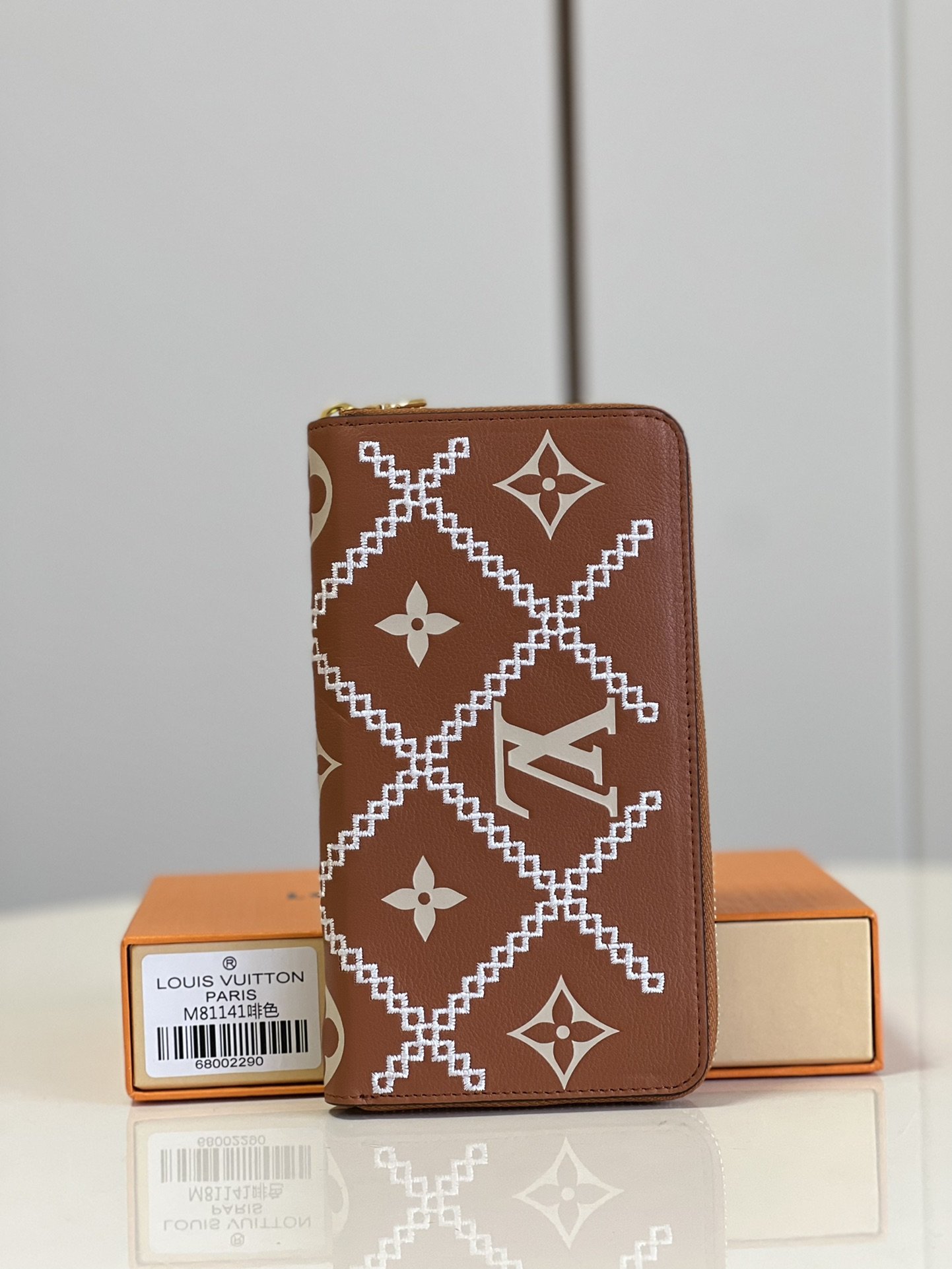 L-V M81141 Zippy Monogram Vernis brown 19.5cm