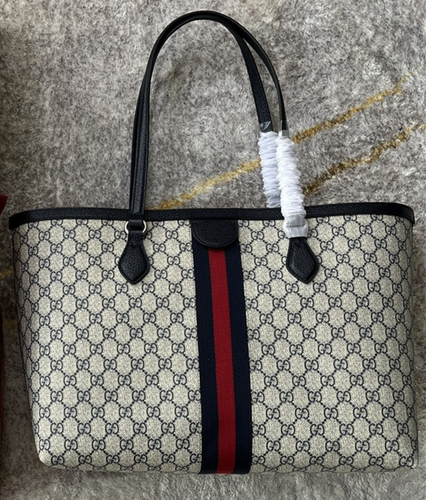 Gvc*1 ophidia medium leather canvas tote 38cm
