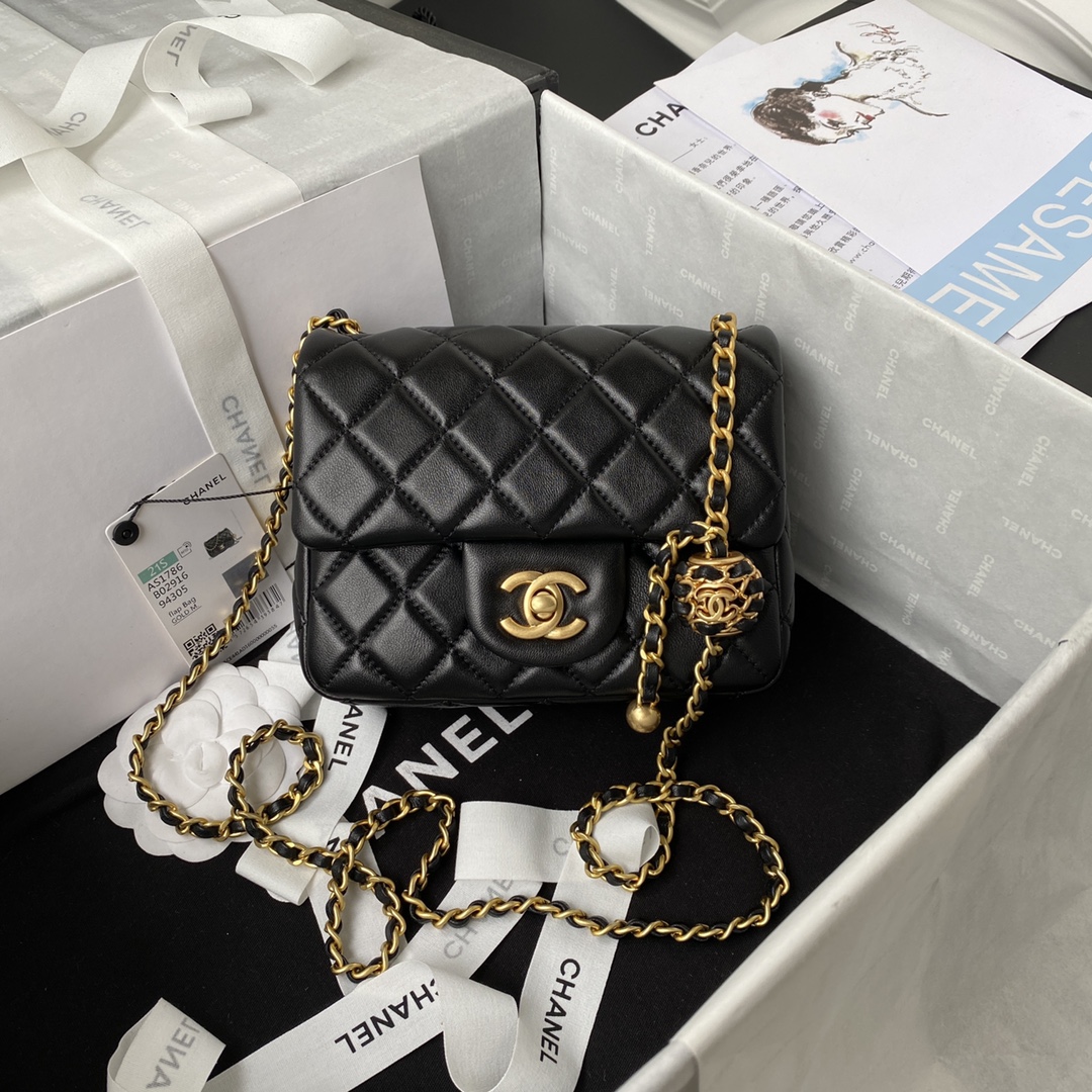Ch**el as1787 cf mini bag 18cm