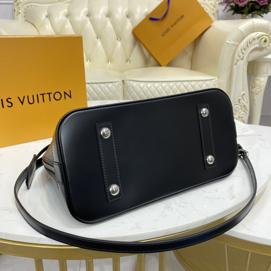 l0vis Vvtt0n alma bb stripe epi leather noir - m40862 - 24x11.5x18cm