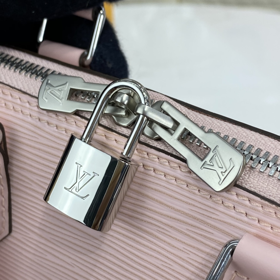LV Alma BB stripe epi leather noir M40862 Rose Ballerine - 24x11.5x18cm