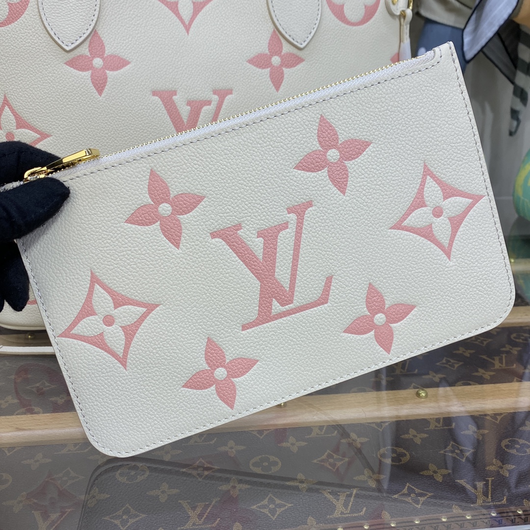 LV Neverfull MM Cream Leather M58907 - 31 x 28 x 14 cm