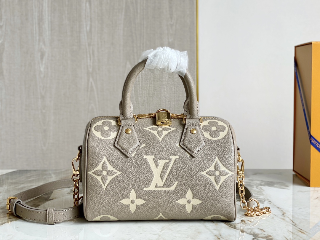 LV Speedy Bandoulière 20 Tourterelle Gray M46575 - 20.5x13.5x12cm