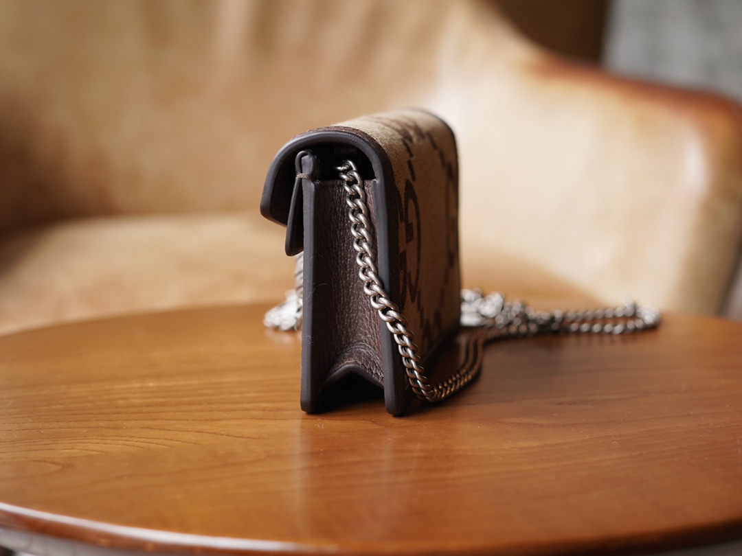 gvc*1 dionysus S*per mini leather bag beige and brown ‎476432 - 16.5x10x4cm