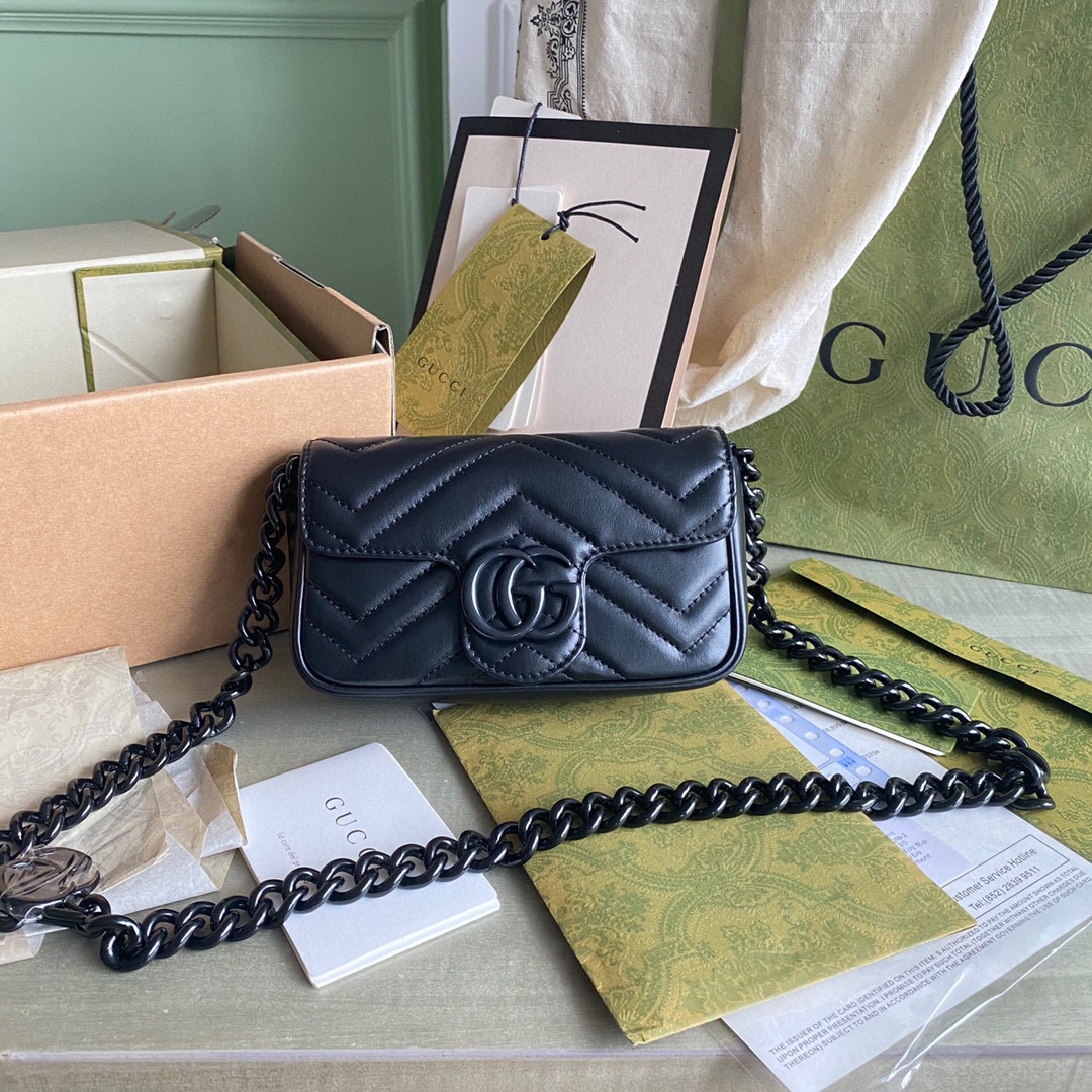 GG Marmont belt bag Black 699757 - 16.5 x 10 x 4.5cm