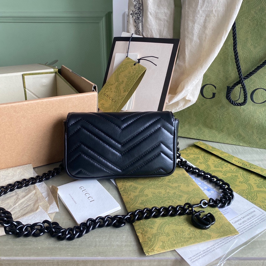 GG Marmont belt bag Black 699757 - 16.5 x 10 x 4.5cm
