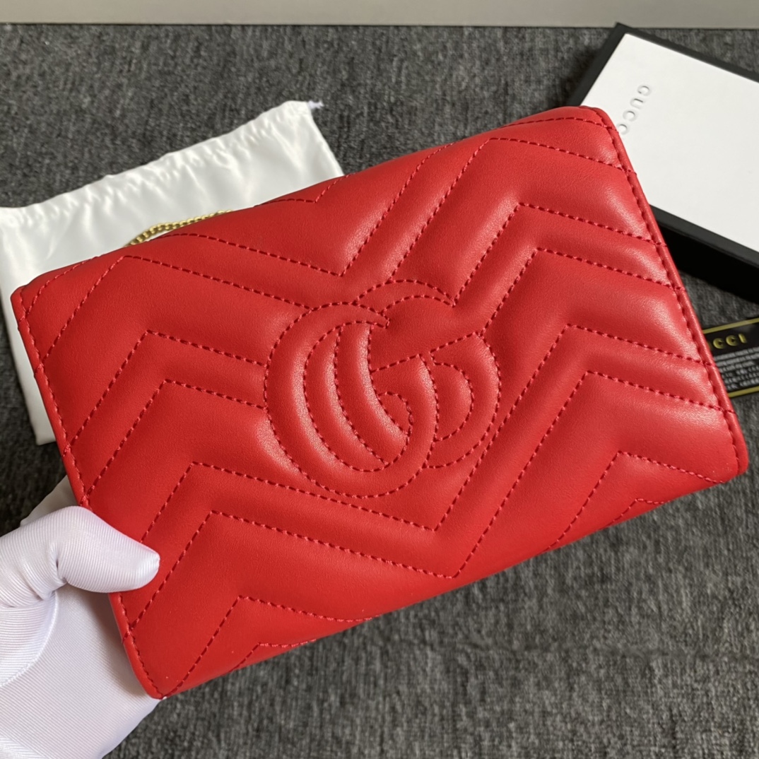 GG Marmont matelassé mini bag Red 474575 – 20cm x 13cm x 6cm