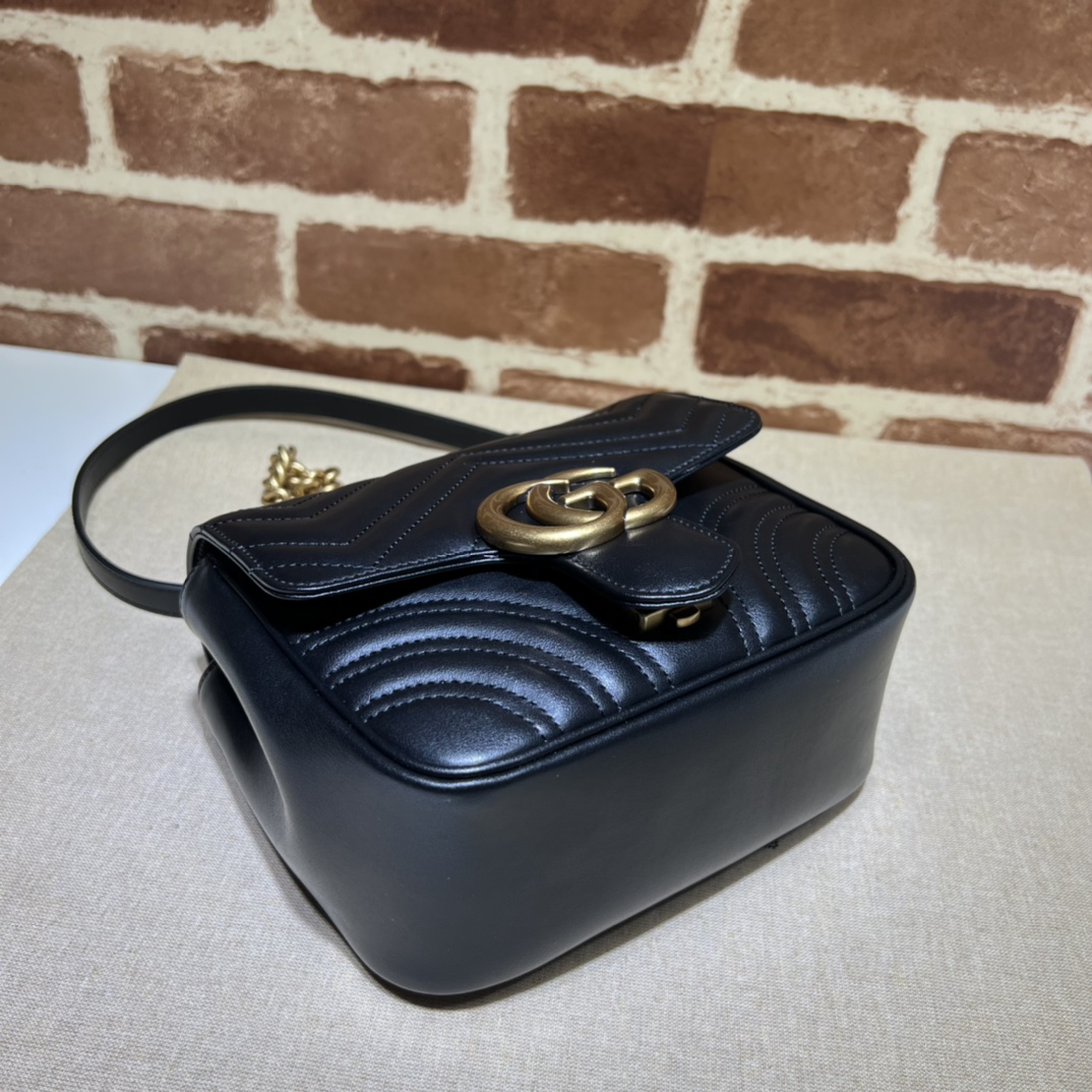 GG Marmont mini shoulder bag Black 739682 - 18x15x8cm