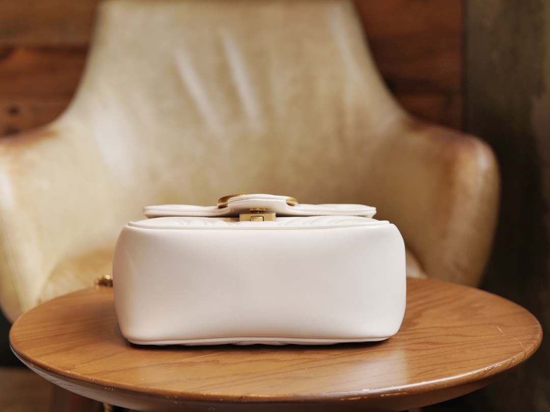 GG Marmont mini shoulder bag White 739682 - 18x15x8cm