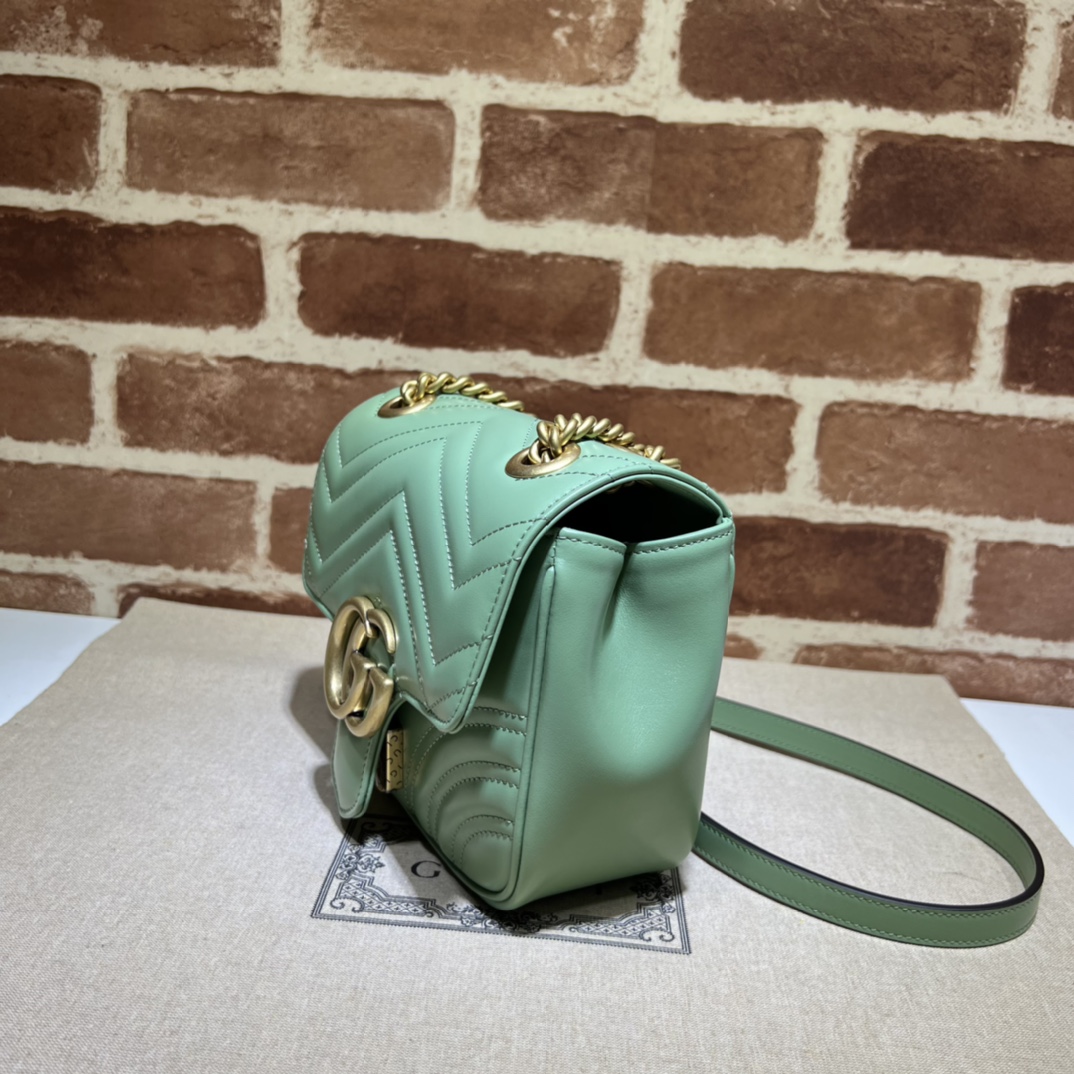 GG Marmont mini shoulder bag Green 739682 - 18x15x8cm