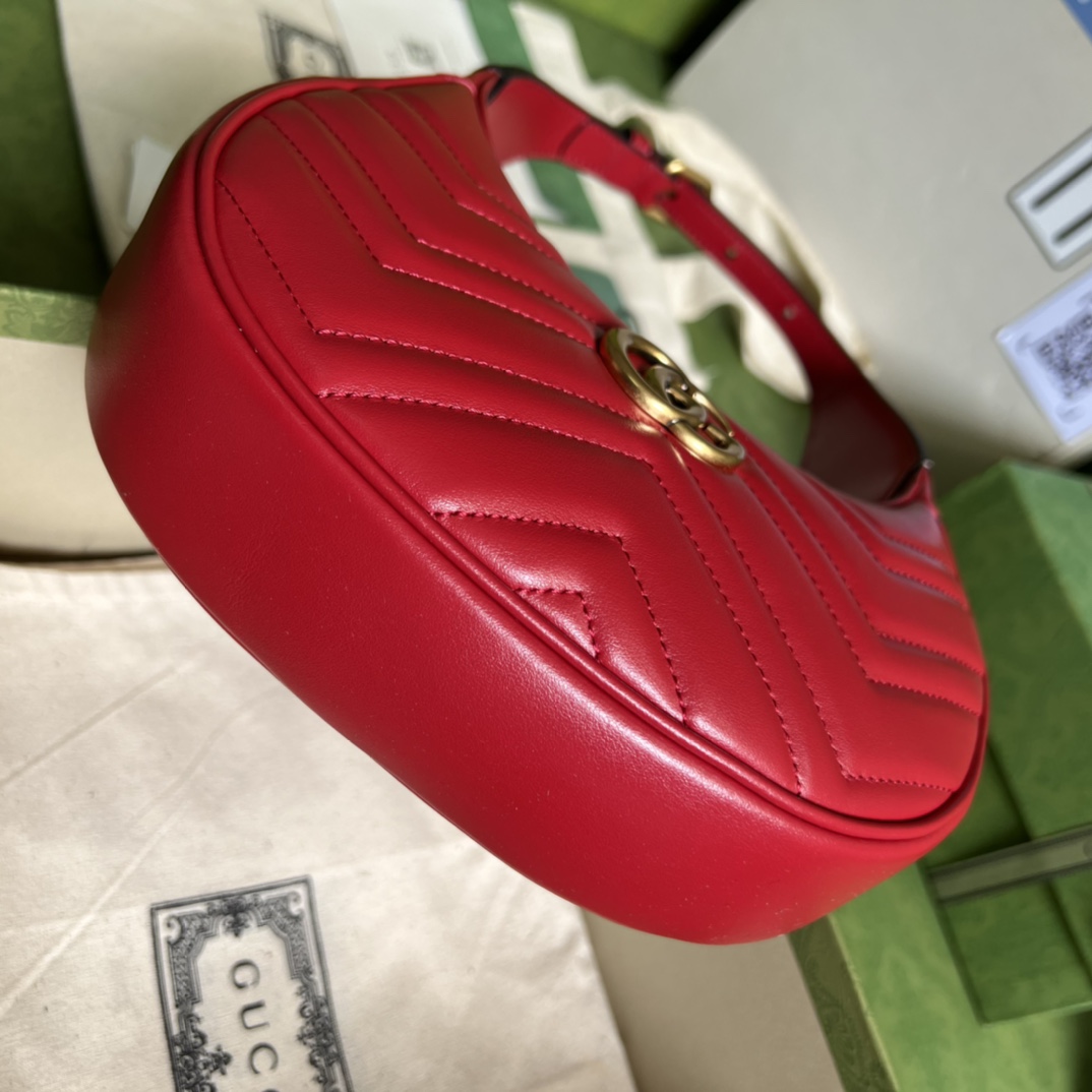 GG Marmont half-moon-shaped mini bag Red 699514 – 21.5 x 11 x 5cm