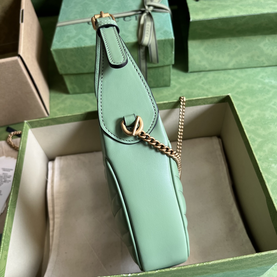 GG Marmont half-moon-shaped mini bag Sage green 699514 – 21.5 x 11 x 5cm