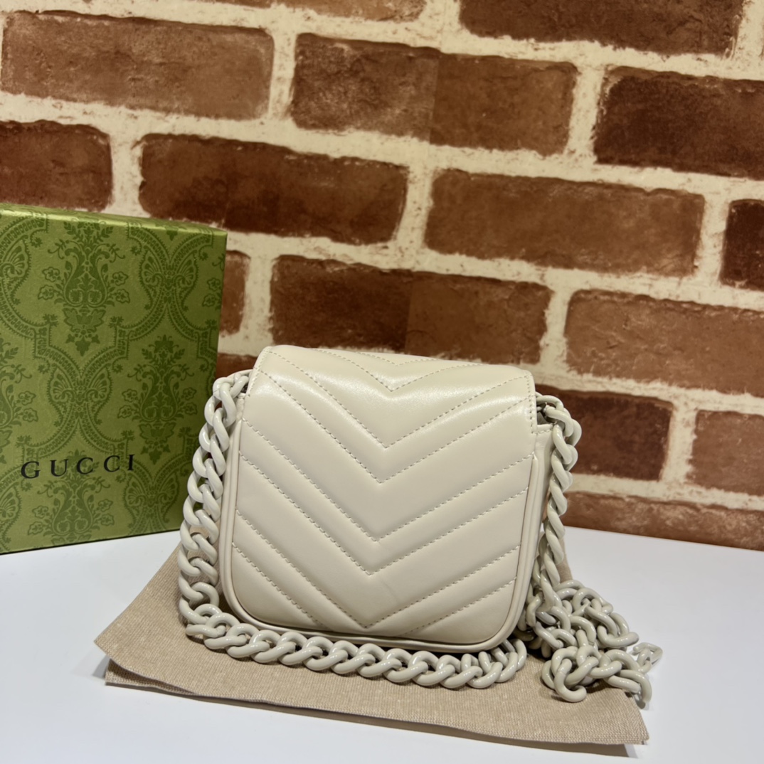 GG Marmont Mini belt bag White 739599 - 12x12.5x7cm