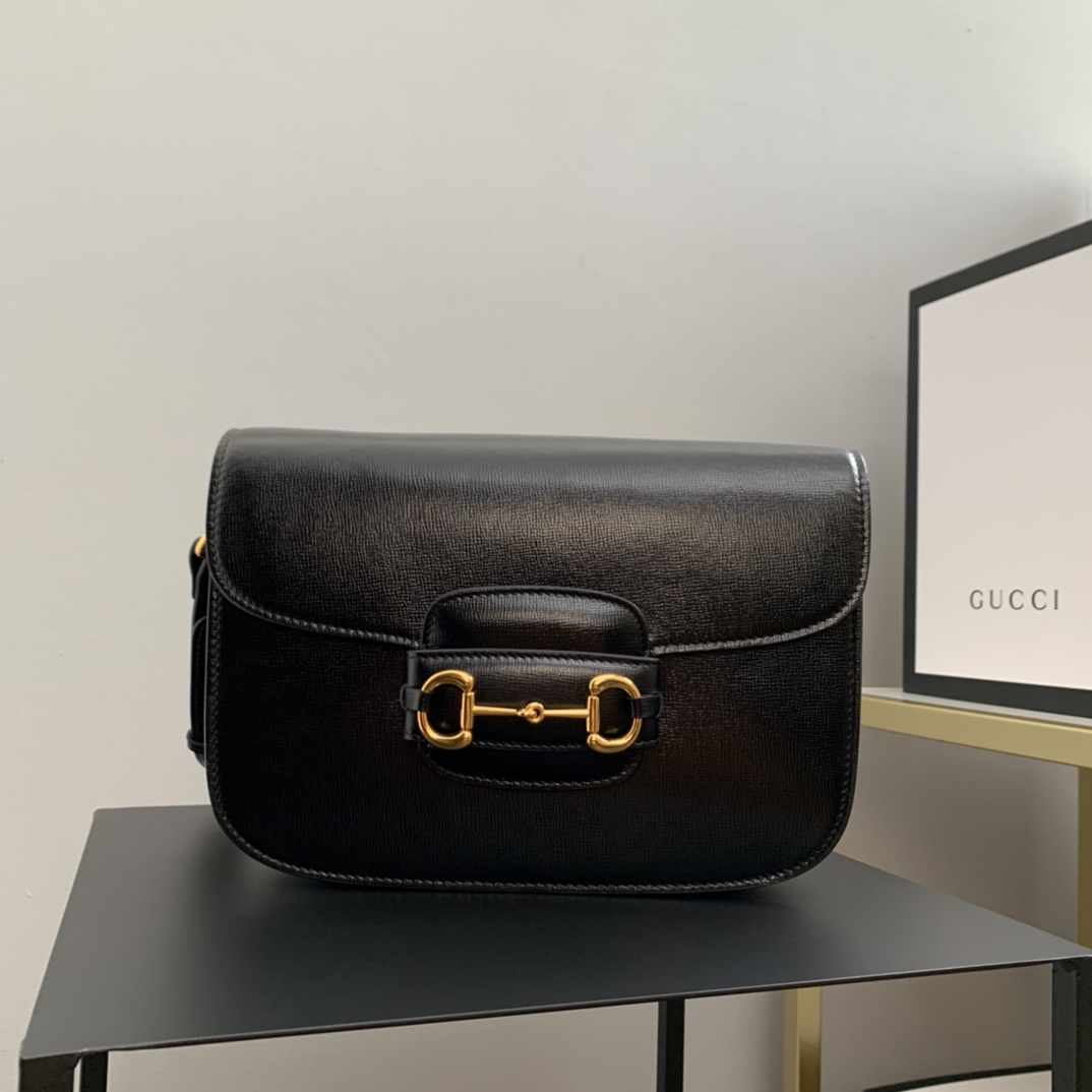 Gvc*1 horsebit 1955 shoulder bag black 602204 - 25x18x8cm