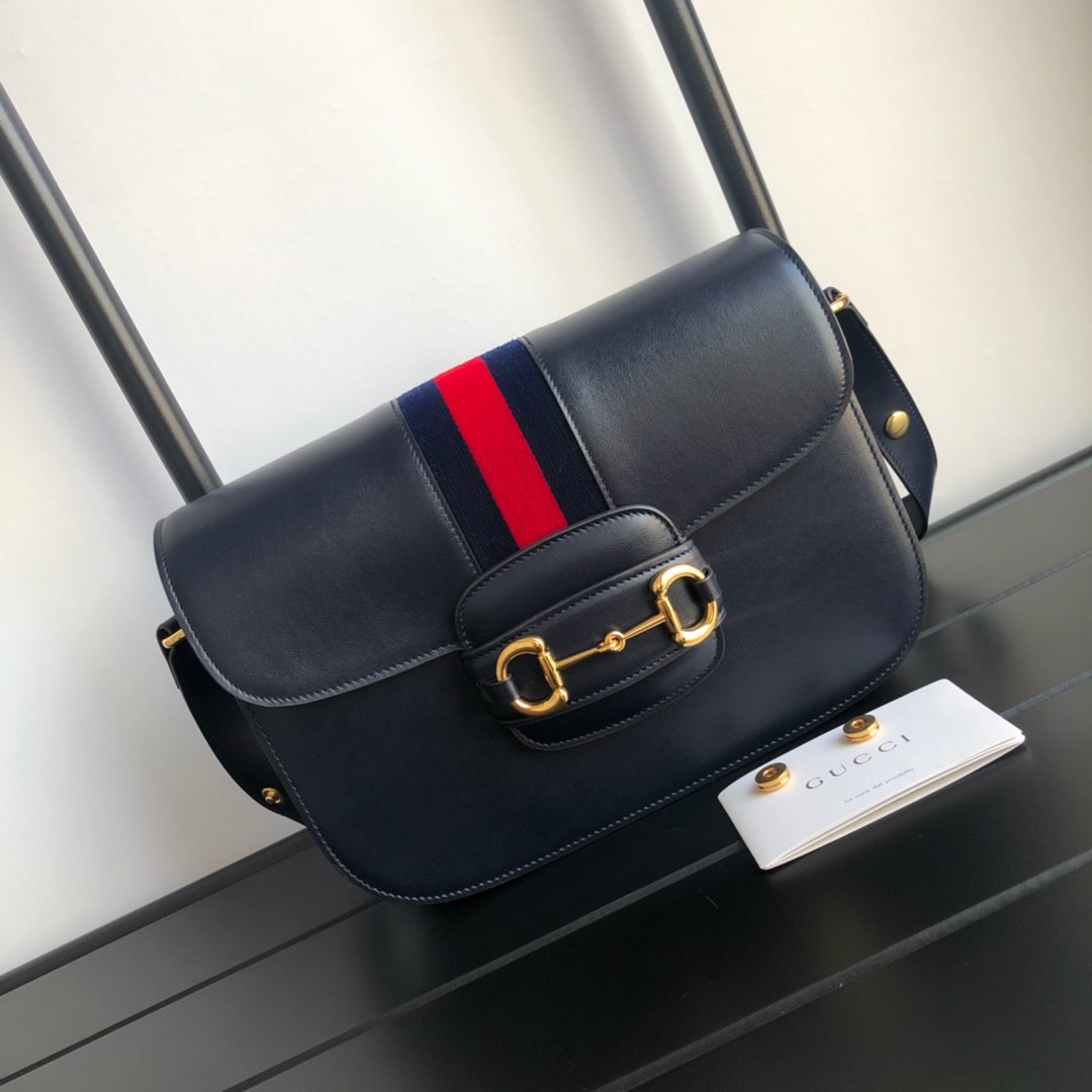 Gvc*1 horsebit 1955 shoulder bag black red stripes 602204 - 25x18x8cm