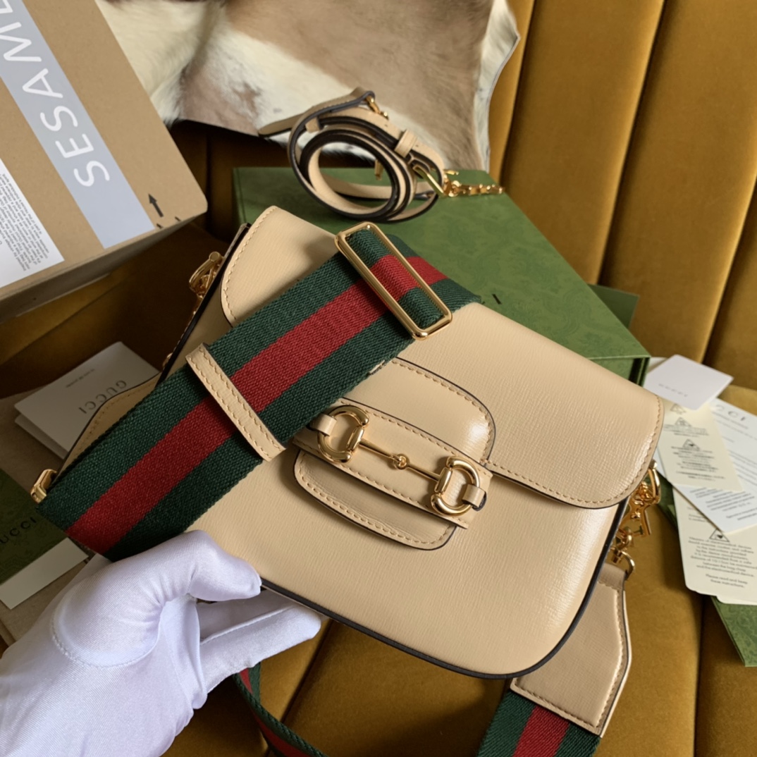 Gvc*1 horsebit 1955 mini bag nude ‎658574 - 20.5x14.5x5cm