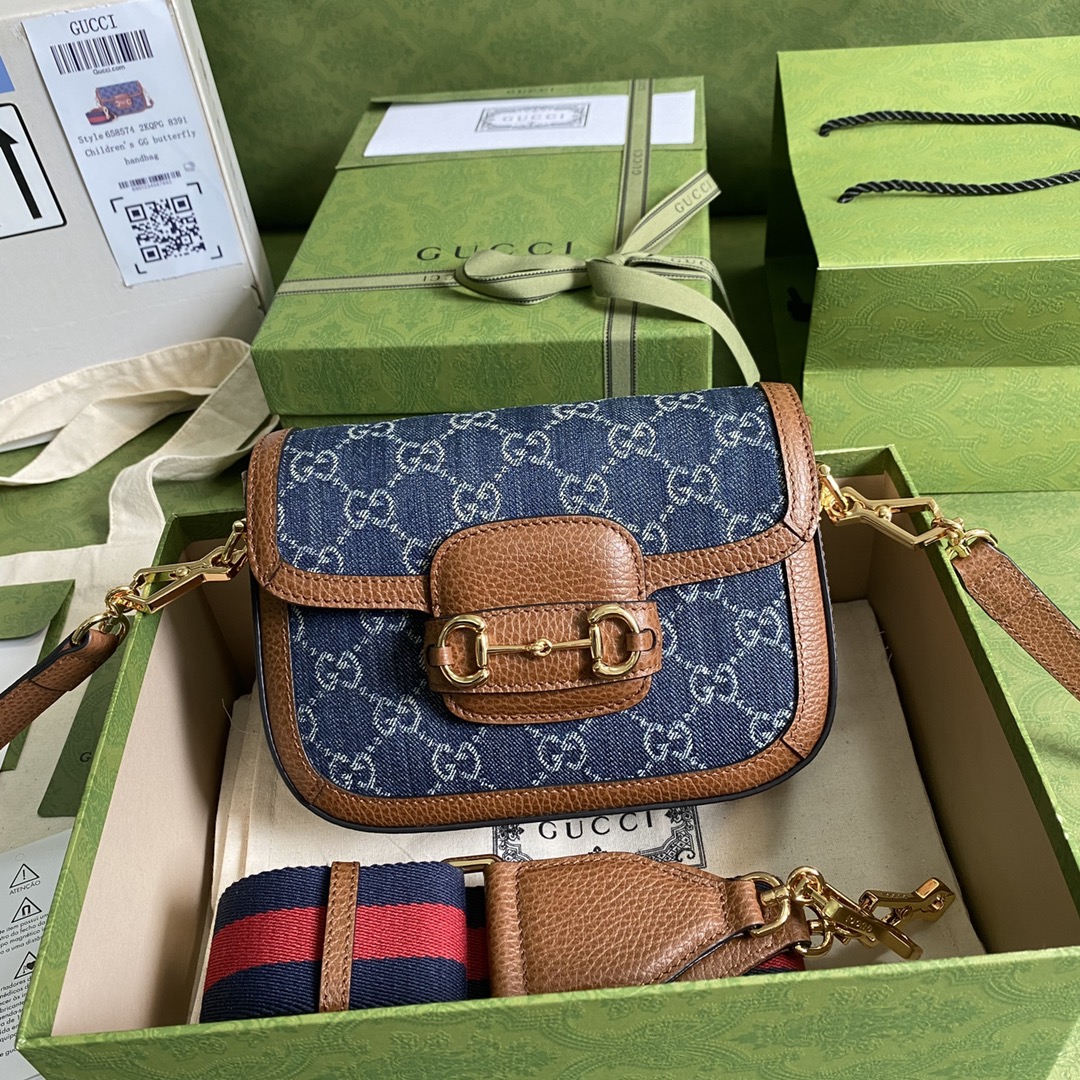 gvc*1 horsebit 1955 mini bag blue De*1m ‎658574 - 20.5x14.5x5cm
