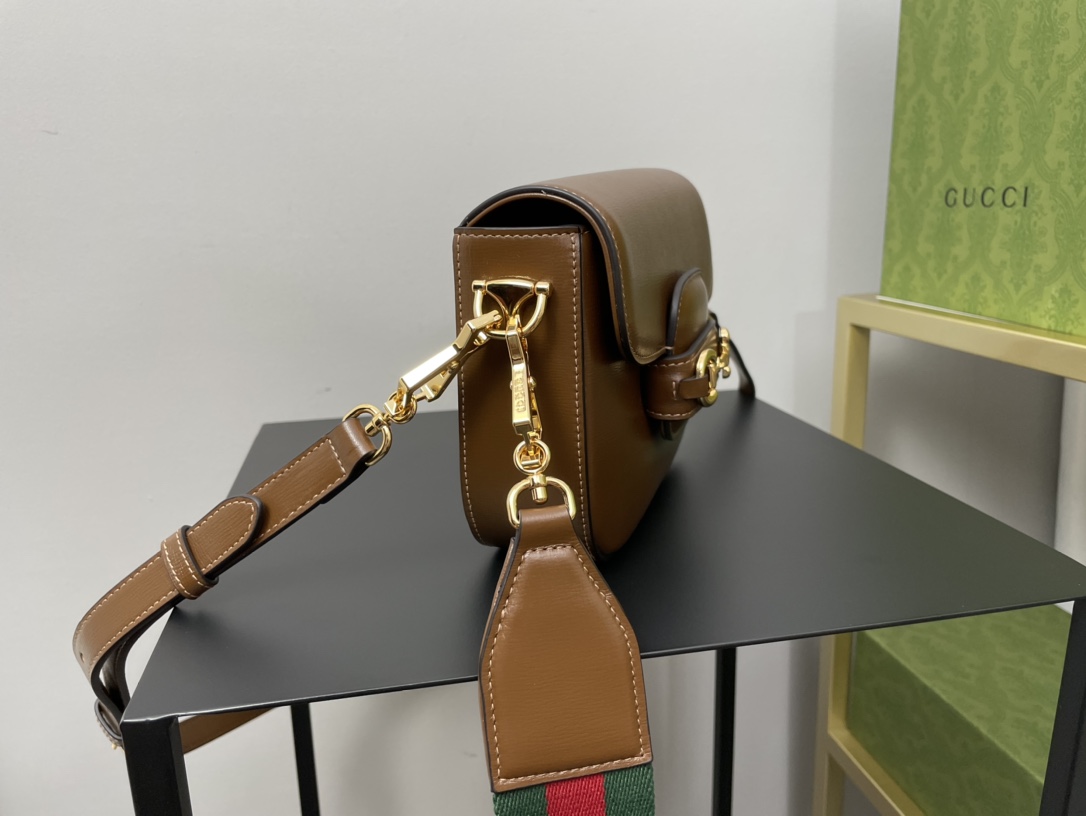 Gvc*1 horsebit 1955 mini bag brown leather ‎658574 - 20.5x14.5x5cm