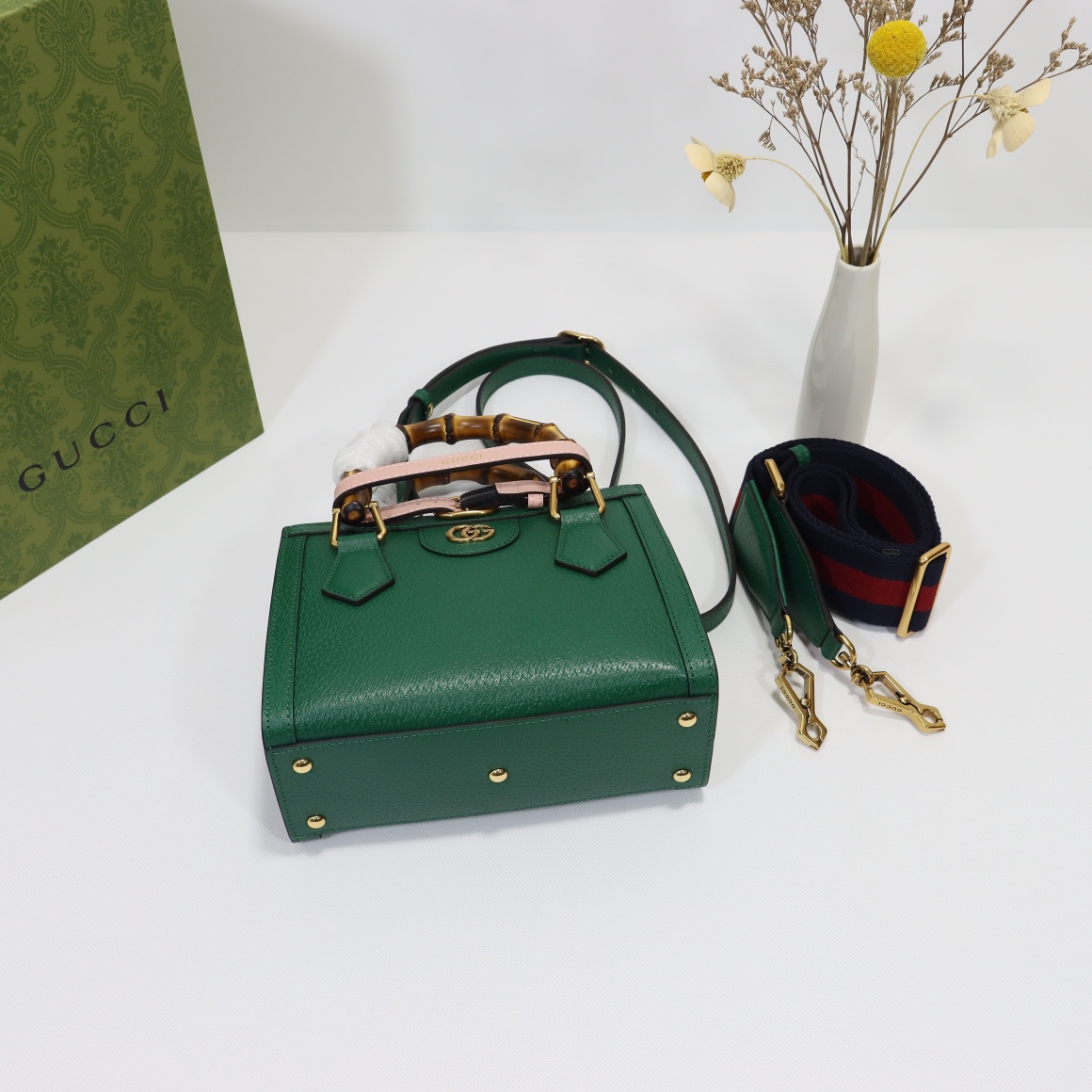 Gvc*1 diana mini tote bag‎ green 702732  - 20 x 16 x 10cm