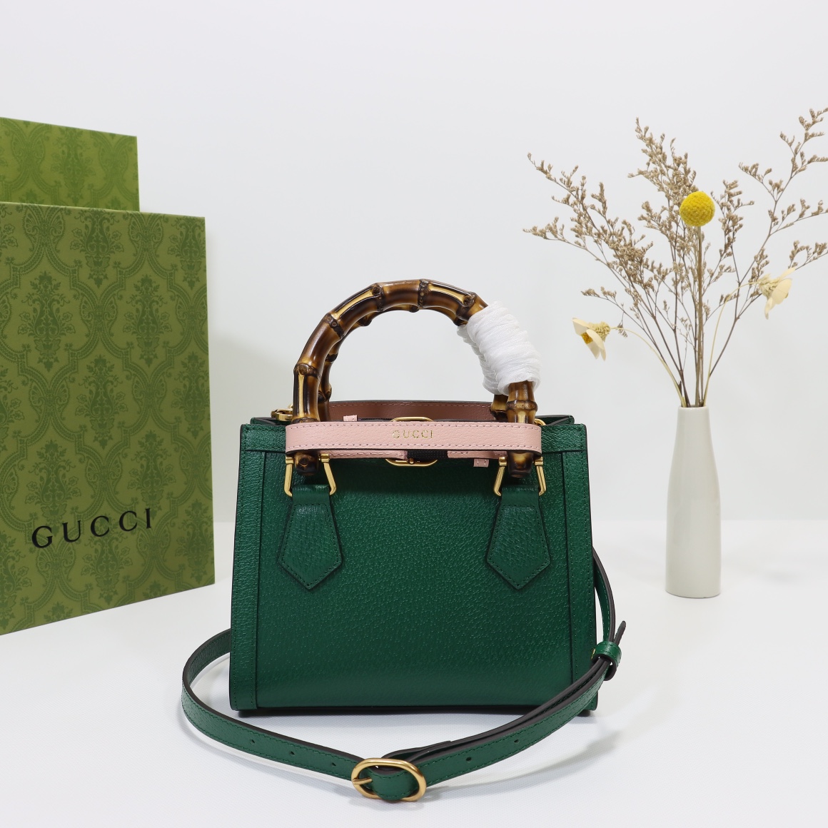 Gvc*1 diana mini tote bag‎ green 702732  - 20 x 16 x 10cm