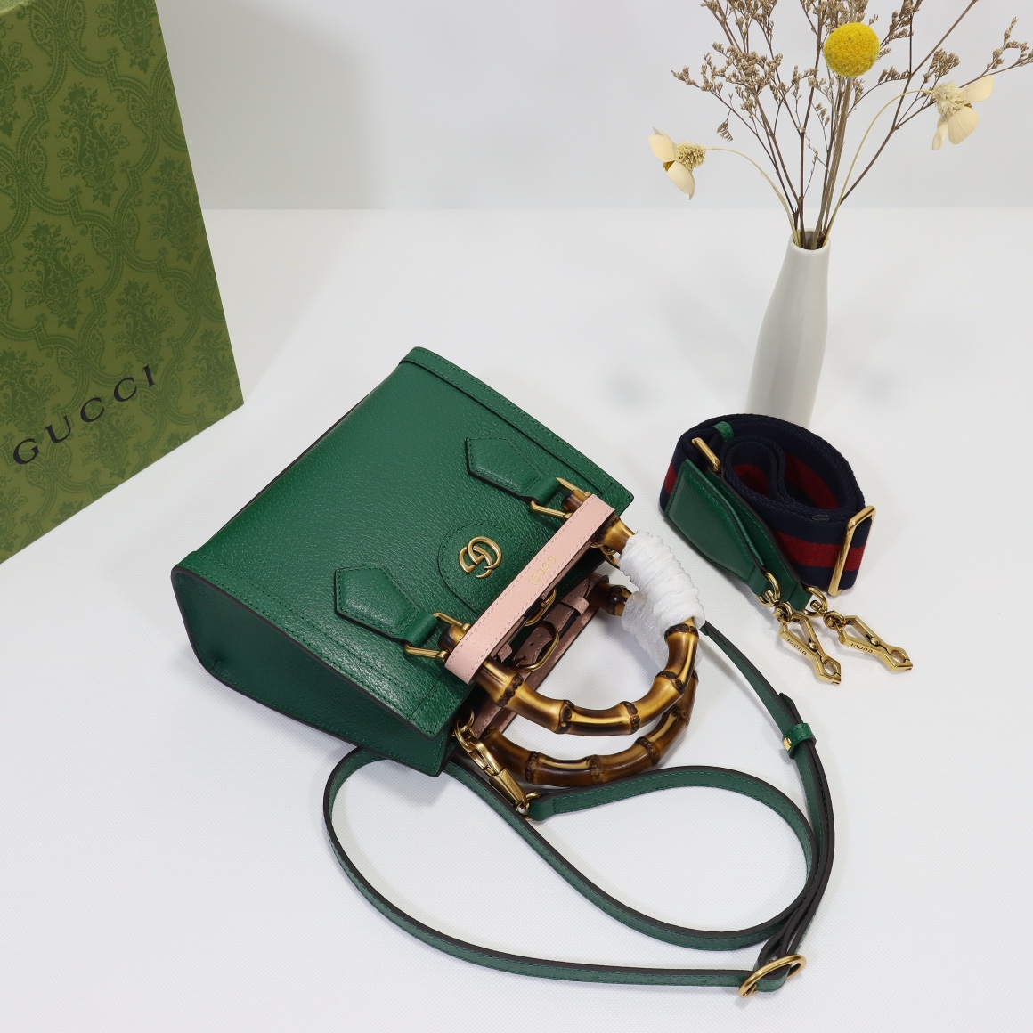 Gvc*1 diana mini tote bag‎ green 702732  - 20 x 16 x 10cm