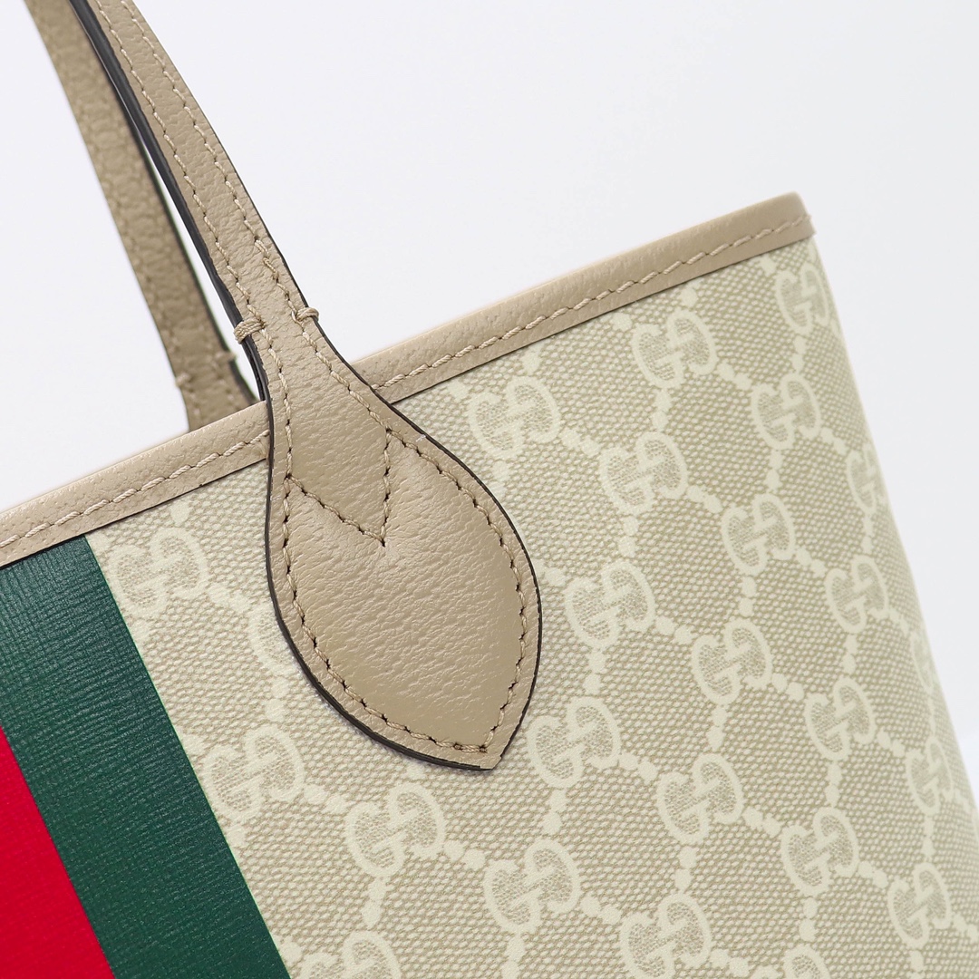 Gvc*1 ophidia small tote bag oatmeal leather  726762 - 25 x 22 x 12cm