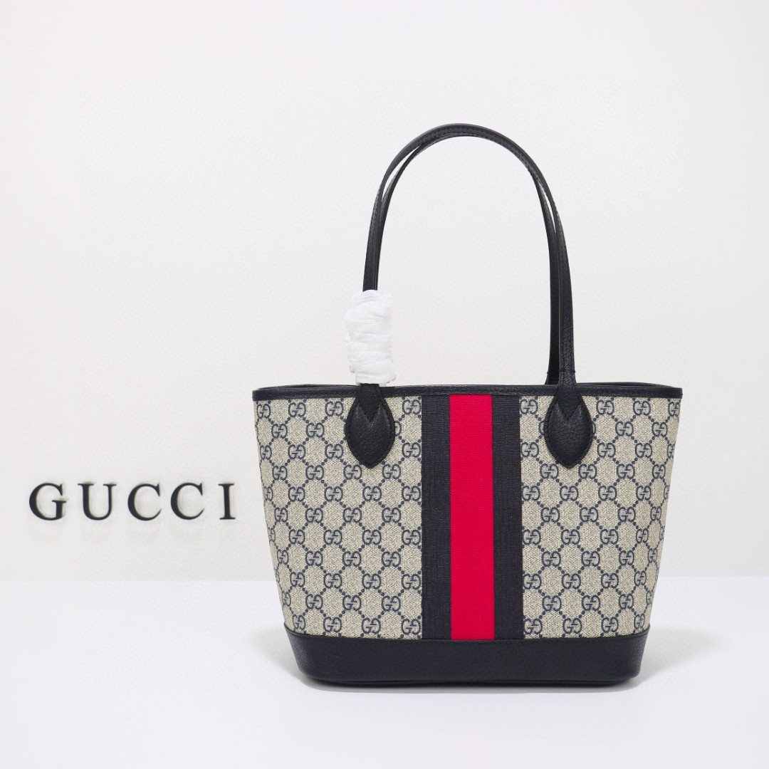 Gvc*1 ophidia small tote bag black leather726762 - 25 x 22 x 12cm