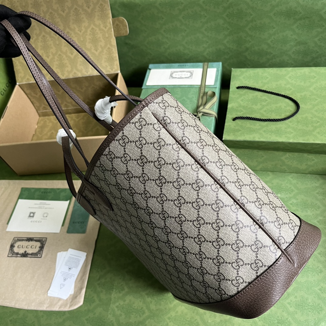 Gvc*1 ophidia medium tote bag brown leather  739730  - 38.5 x 28.5 x 15cm