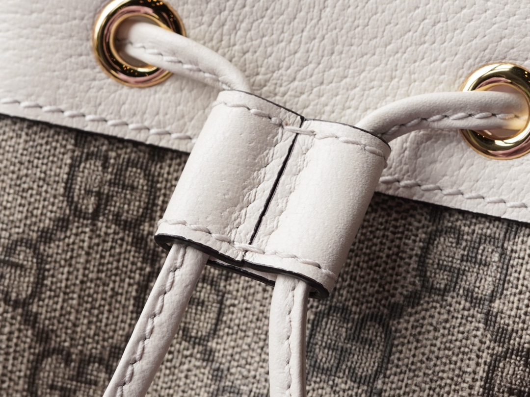 Gvc*1 ophidia mini gg bucket bag white leather 550620 - 15.5x19x9cm