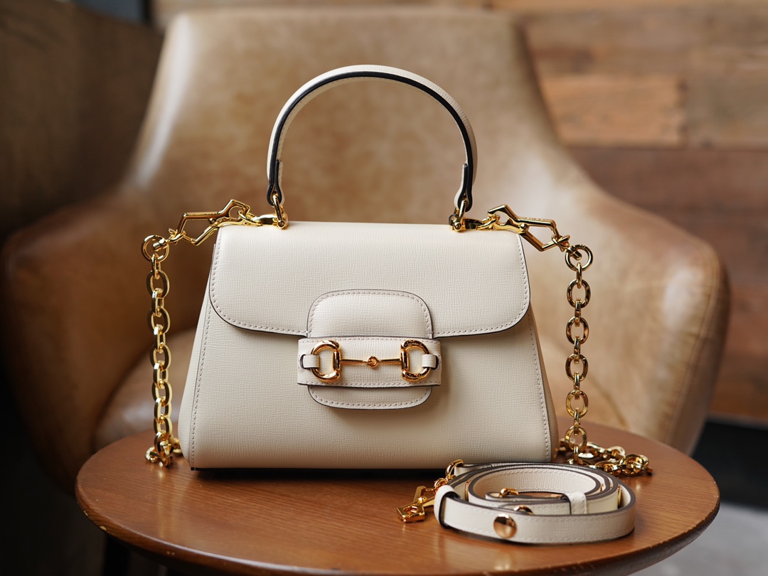 Gvc*1 horsebit 1955 small bag white 703848 - 22x16x10.5cm