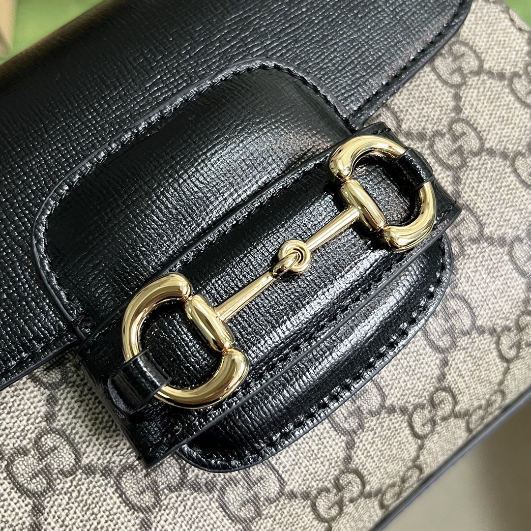 Gvc*1 horsebit 1955 small bag black grey 703848 - 22x16x10.5cm