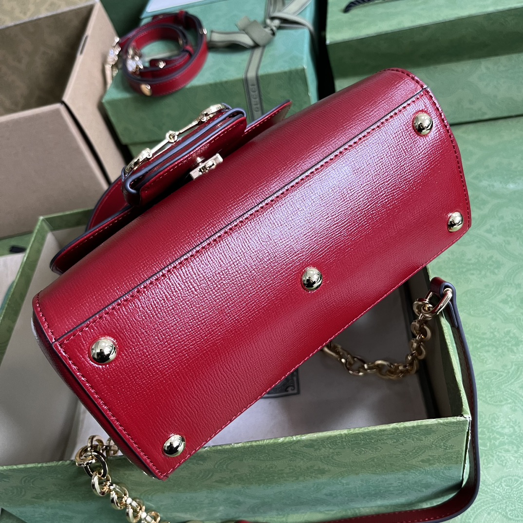 Gvc*1 horsebit 1955 small bag red 703848 - 22x16x10.5cm
