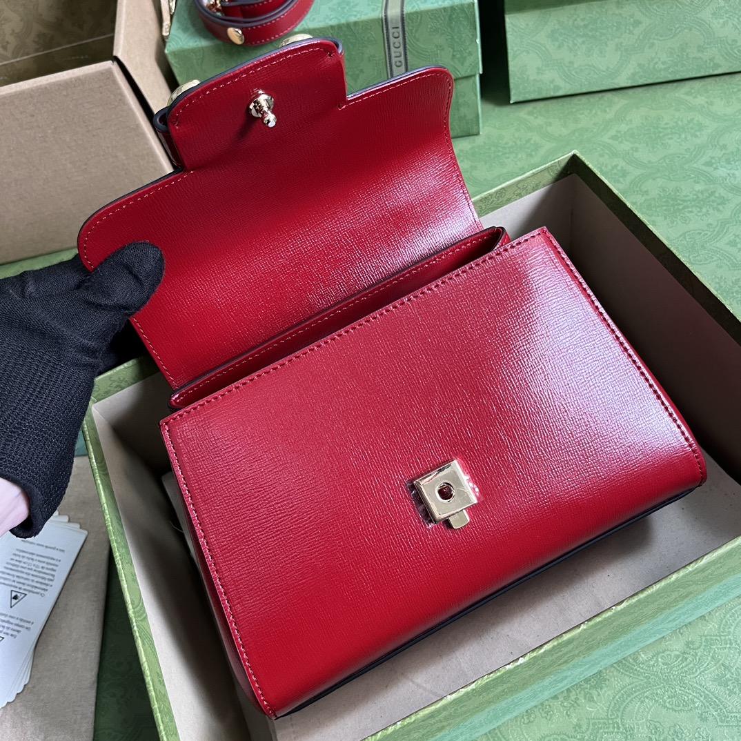 Gvc*1 horsebit 1955 small bag red 703848 - 22x16x10.5cm