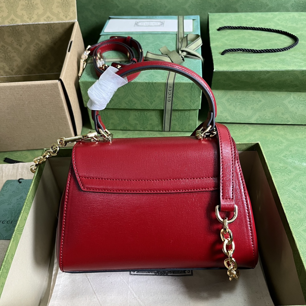 Gvc*1 horsebit 1955 small bag red 703848 - 22x16x10.5cm