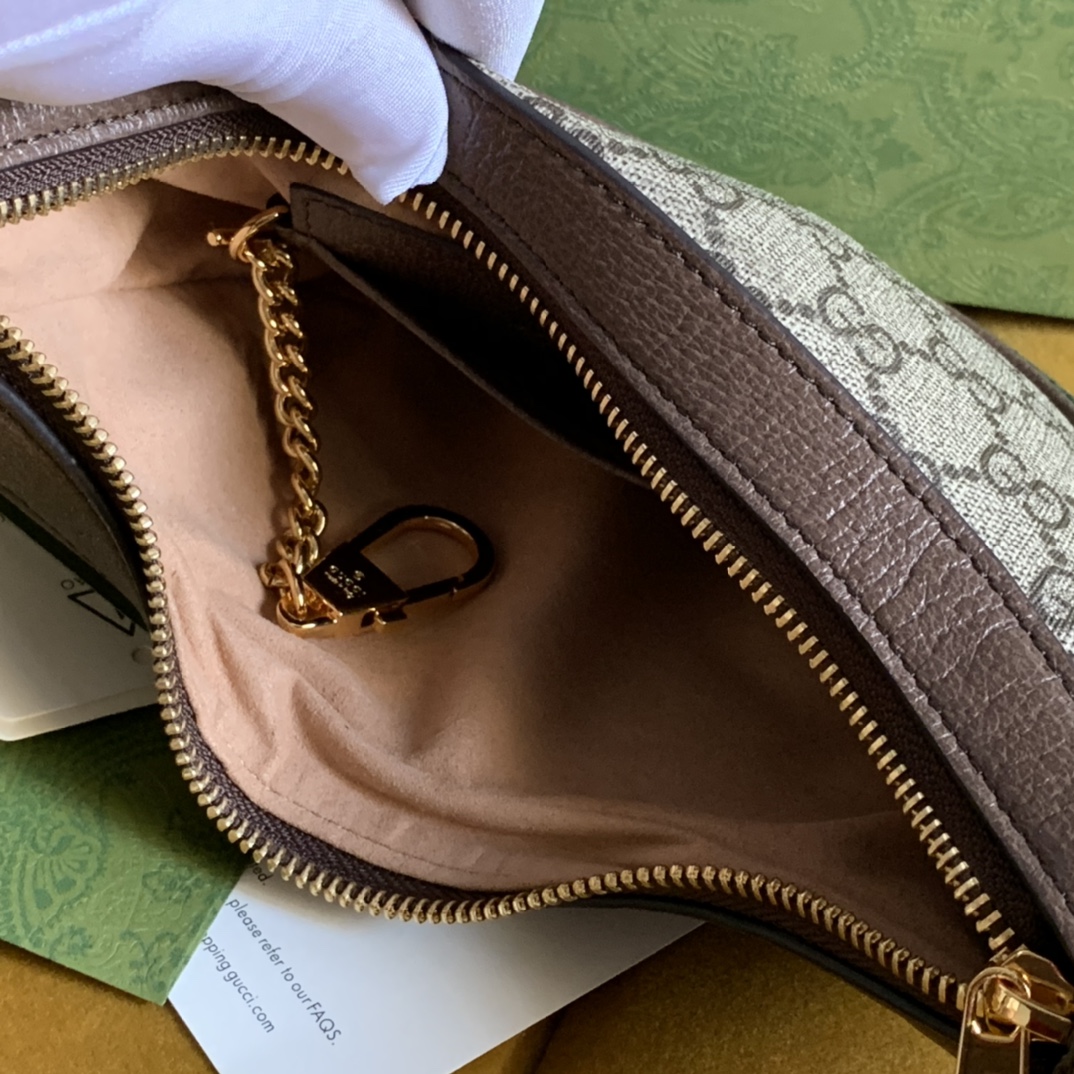 Gvc*1 ophidia gg mini bag brown leather 658551  - 20x 15x5cm
