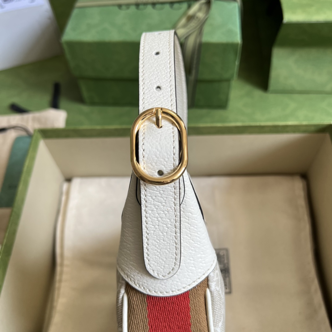 Gvc*1 ophidia gg mini bag white leather 658551  - 20x 15x5cm