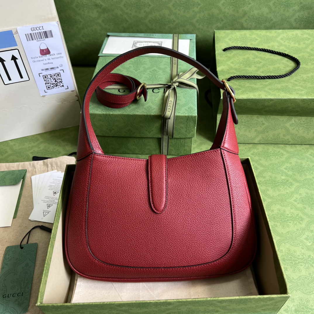 Gvc*1 jackie 1961 small natural grain bag red 636709- 27.5 x 19 x 4cm