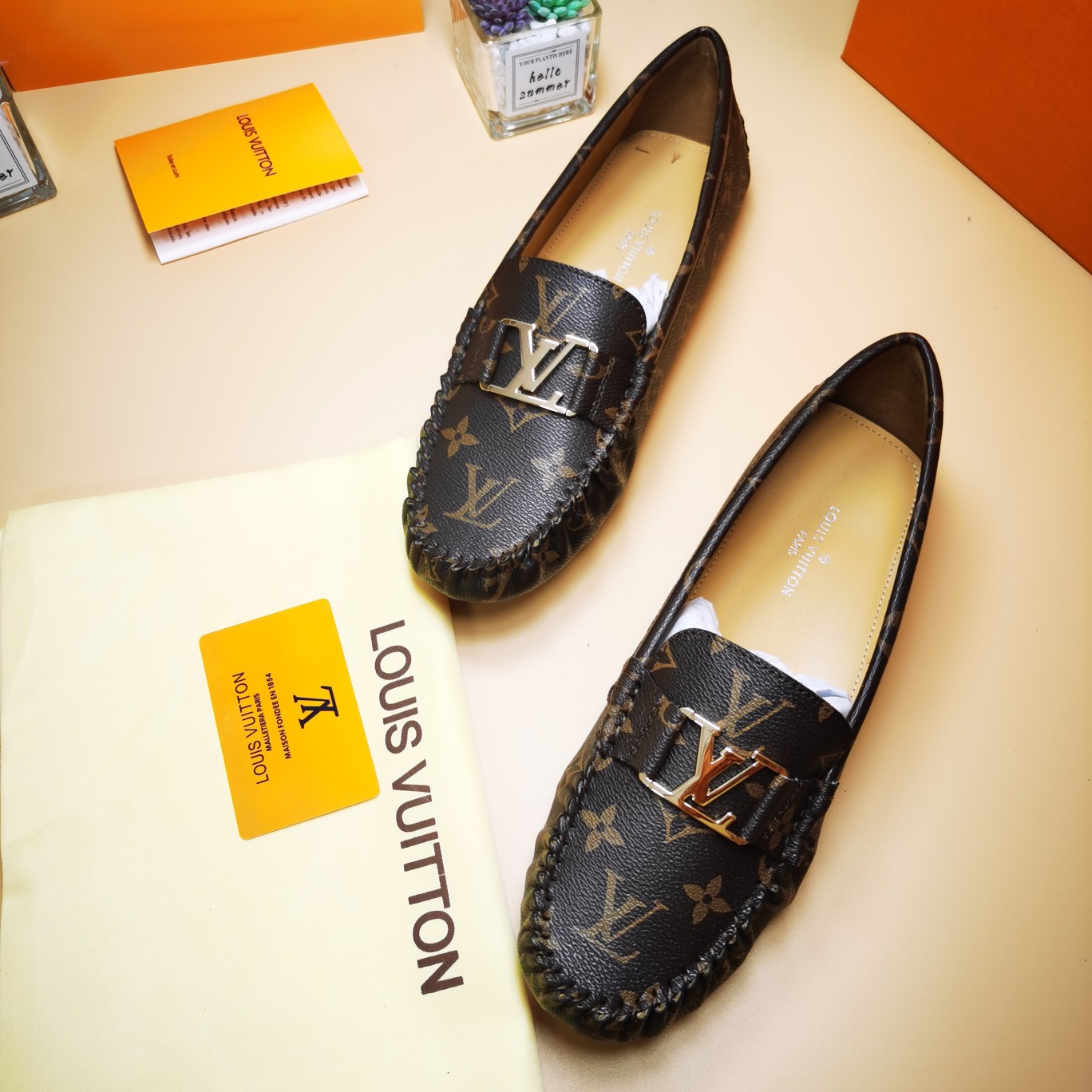 LV flat brown shoe cawhide sheepskin 35-46